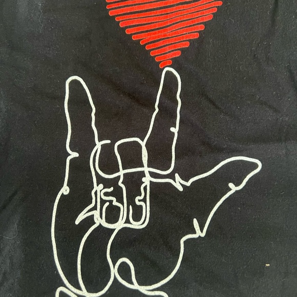 ASL I Love You Hand Heart Sign Language T-Shirt XL - Picture 4 of 7